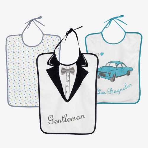 Conjunto de 3 babetes para o infantário "Cavalheiro"