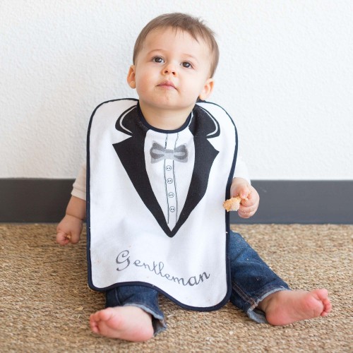 Baby gentleman and his nursery bib