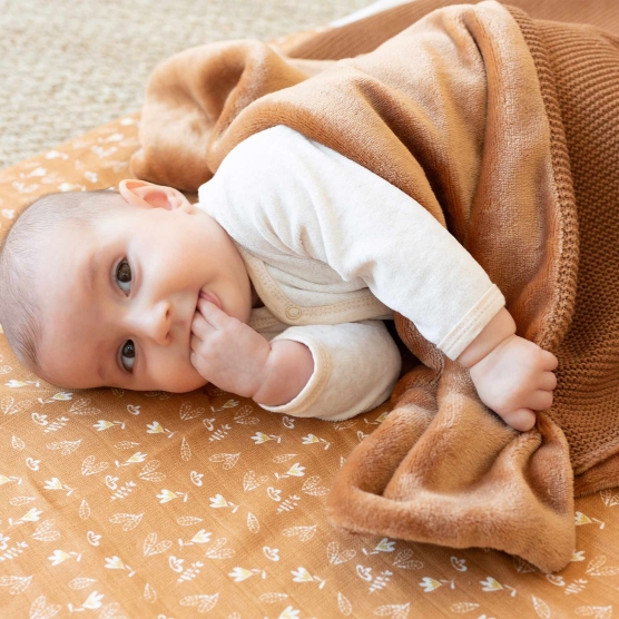 Coperta reversibile color cioccolato