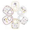 Set of 6 white bibs with small colorful animals Set of 6 white bibs with small colorful animals