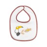 Babete com debrum terracota e pelicano desenhado Babete com debrum terracota e pelicano desenhado