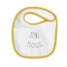 White and mustard baby bib Mini Nous