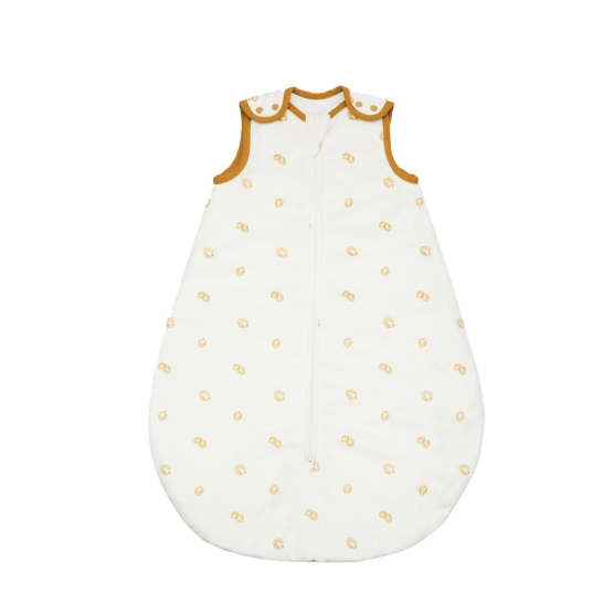Newborn sleeping bag 0-6 months, ecru with leaf pattern