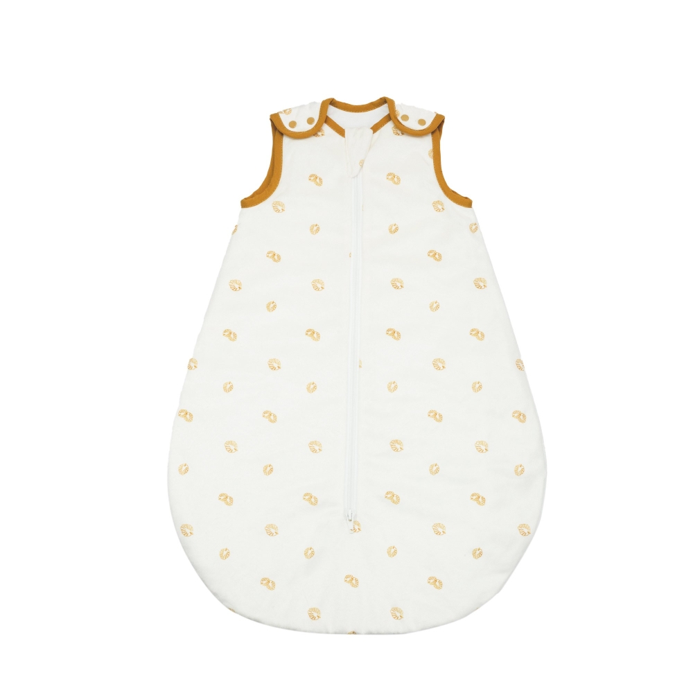 Newborn sleeping bag 0-6 months, ecru with leaf pattern
