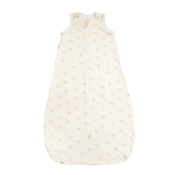 Off-white baby sleeping bag with leaf pattern