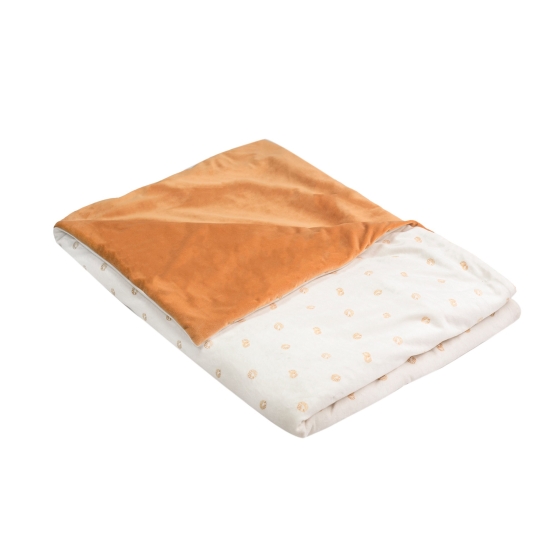 Ocher and ecru baby blanket 100x140cm