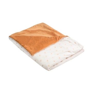 Ocher and ecru baby blanket 100x140cm