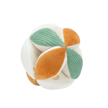 Bola sensorial para bebé verde e terracota