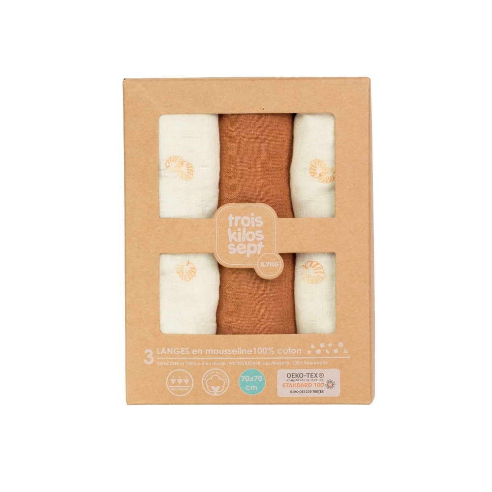Packaging de 3 langes bébé