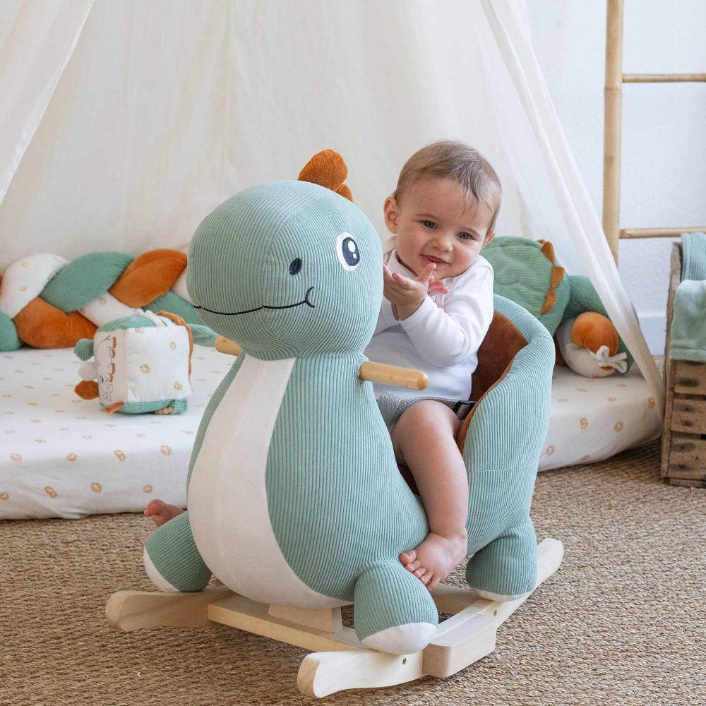 Baby on their diplododo rocker