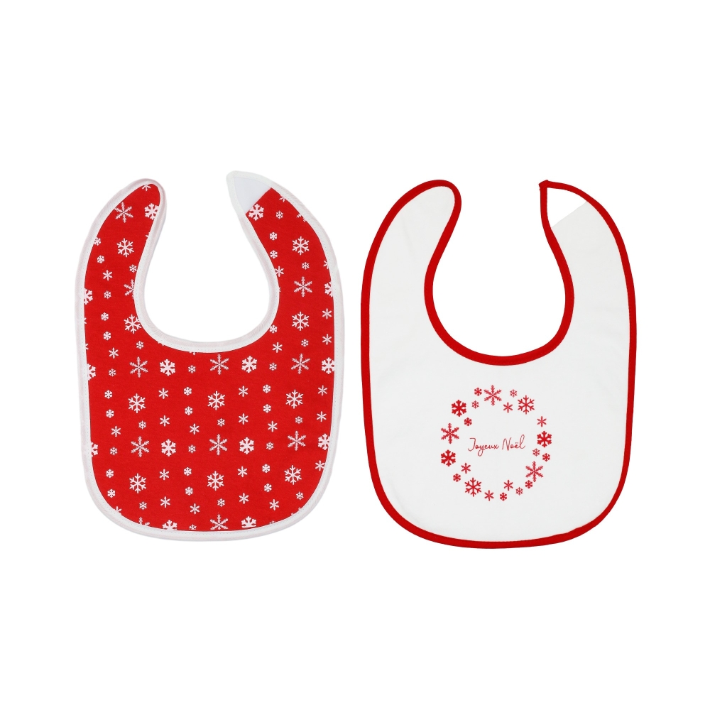 Conjunto de 2 babetes para recém-nascido - Natal Trois Kilos Sept - 1 Conjunto de 2 babetes para recém-nascido - Natal Trois Kilos Sept - 1