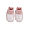 Pantufa cor-de-rosa com bordado rosa da girafa Sophie Pantufa cor-de-rosa com bordado rosa da girafa Sophie