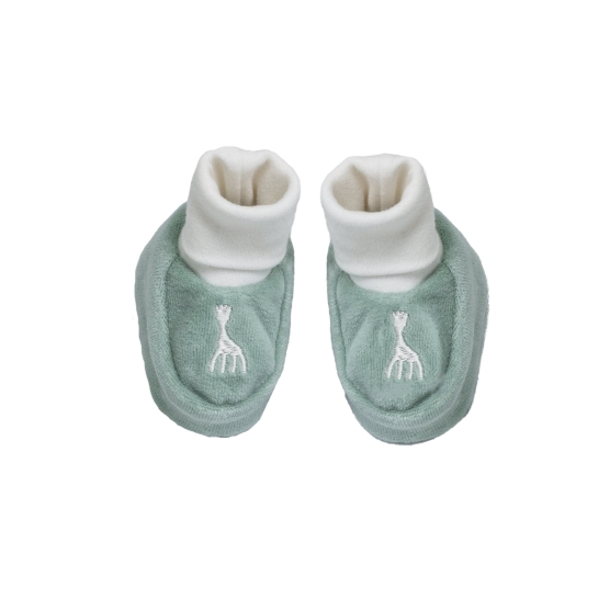 Olive green baby booties