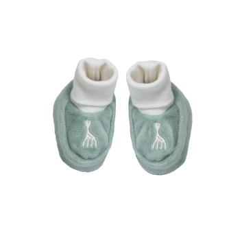 Olive green baby booties