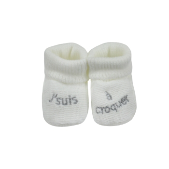 Chaussons bébé - "Jsuis à croquer" Trois Kilos Sept - 2