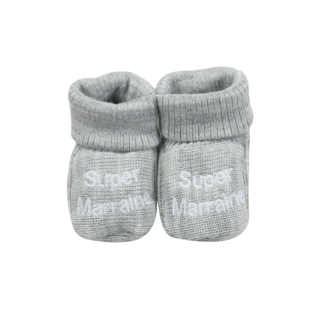 Chaussons naissance - "Super Parrain / Super marraine" Trois Kilos Sept - 2