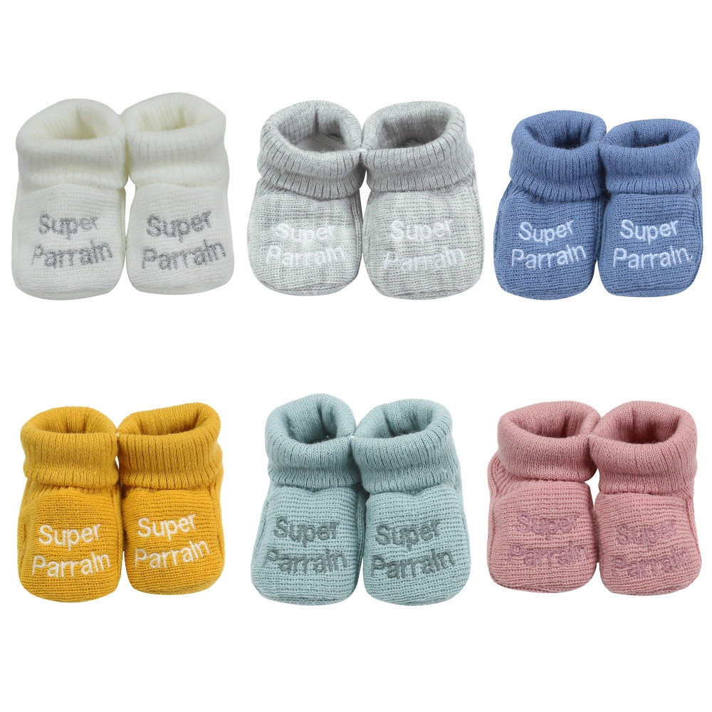 Chaussons naissance - "Super Parrain / Super marraine" Trois Kilos Sept - 8