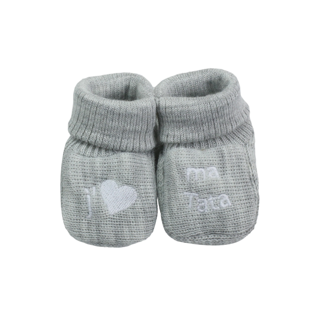 Chaussons naissance - "J'❤️ ma Tata" Trois Kilos Sept - 3 Chaussons naissance - "J'❤️ ma Tata" Trois Kilos Sept - 3
