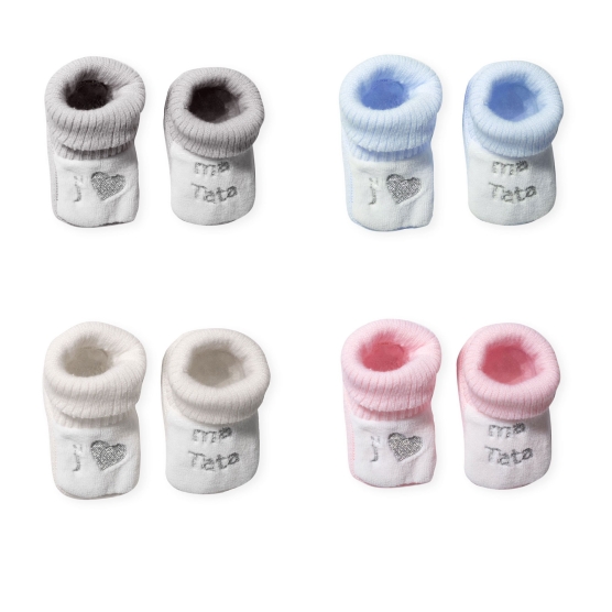 Baby booties "I love my auntie" Trois Kilos Sept - 1