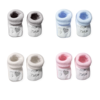 Baby booties "I love my auntie" Trois Kilos Sept - 1