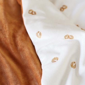 Pormenor do tecido da manta de veludo