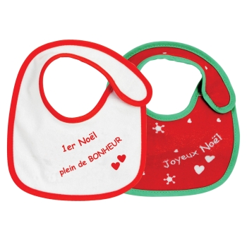 Conjunto de 2 babetes de Natal para recém-nascido