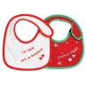 Set of 2 Christmas birth bibs