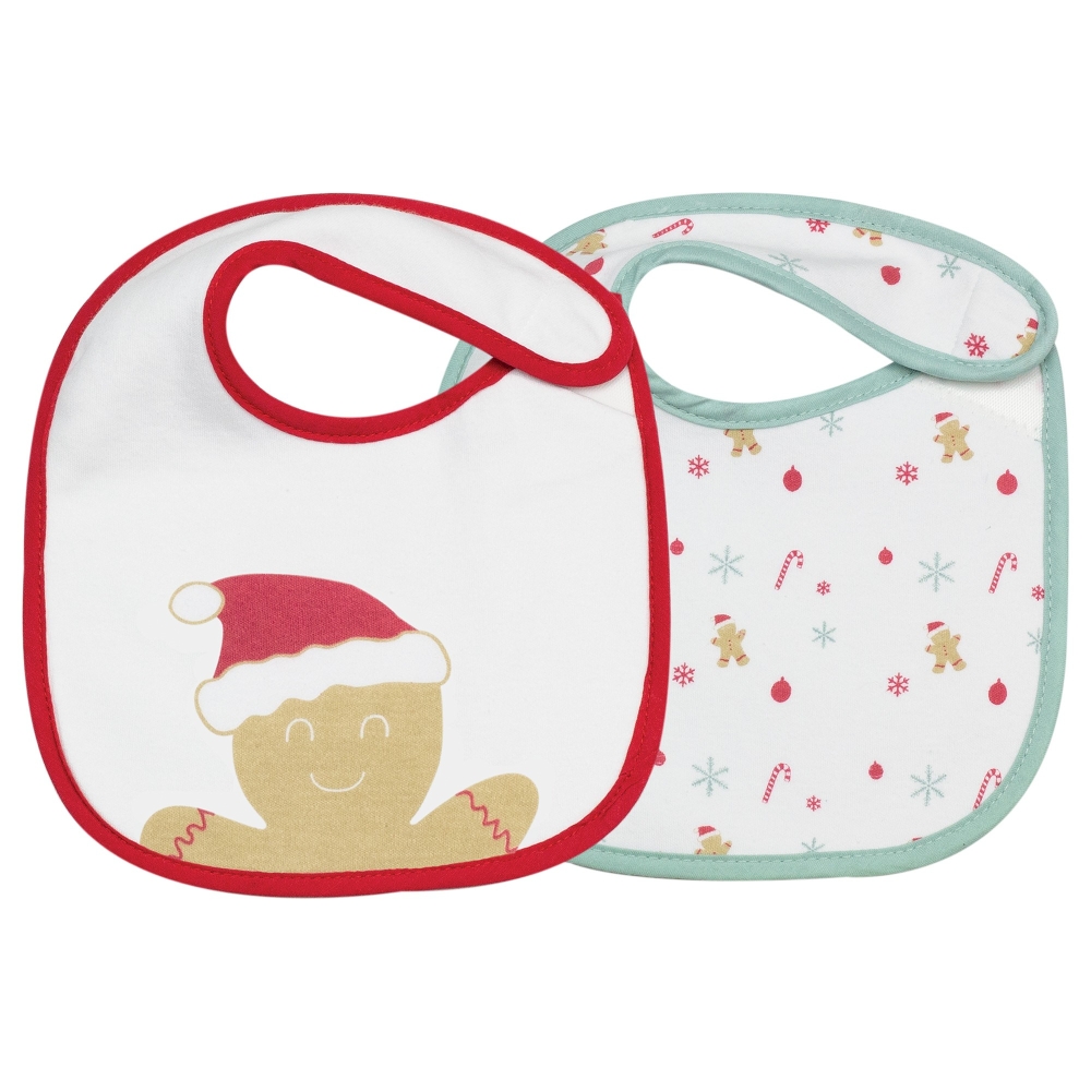 Conjunto de 2 babetes para recém-nascido - Natal Conjunto de 2 babetes para recém-nascido - Natal