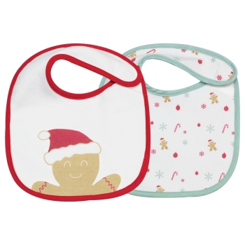 Conjunto de 2 babetes para recém-nascido - Natal Conjunto de 2 babetes para recém-nascido - Natal