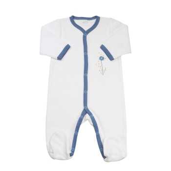 Pijama para recém-nascido com flor no peito