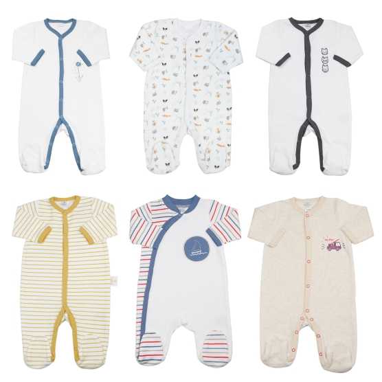 Conjunto de 6 pijamas de bebé