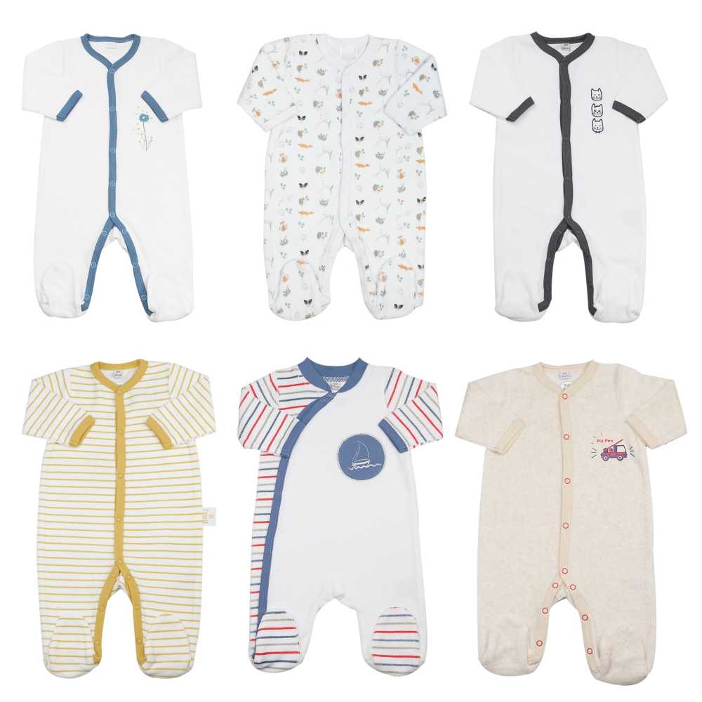 Conjunto de 6 pijamas de bebé