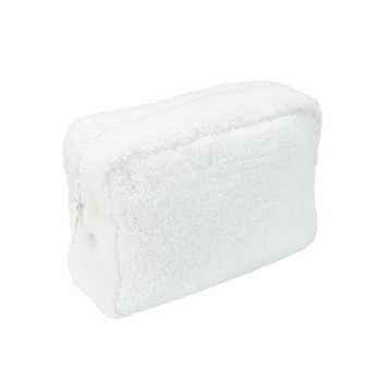 Bolsa de higiene branca para bebé em veludo com fecho de correr Bolsa de higiene branca para bebé em veludo com fecho de correr