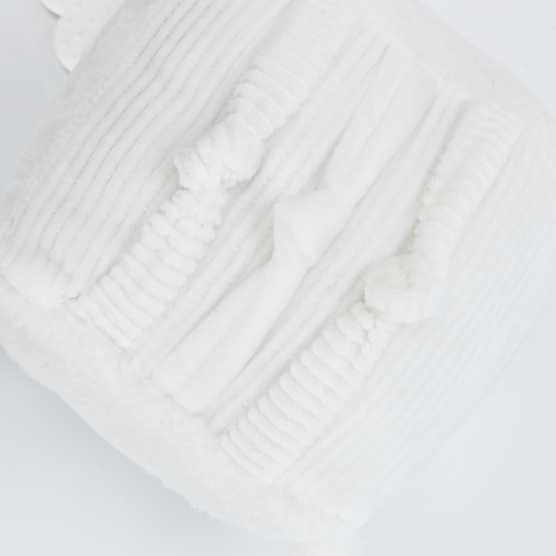 cubo de atividades para bebé da coleção Wooly em veludo branco