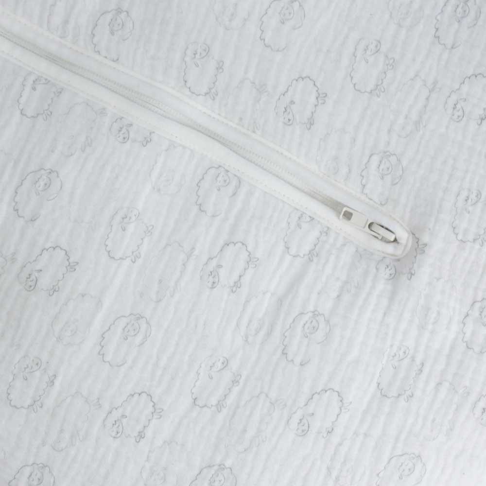 Pormenor do tecido do saco de dormir branco para bebé Pormenor do tecido do saco de dormir branco para bebé