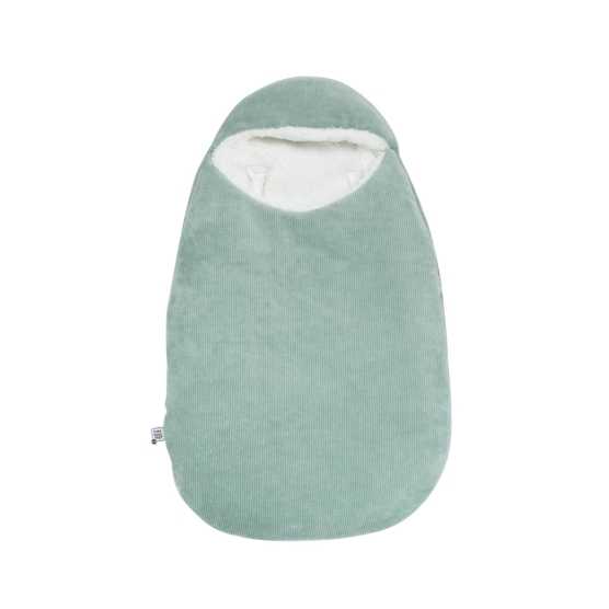 Saco de dormir para bebé verde-sálvia, visto de frente