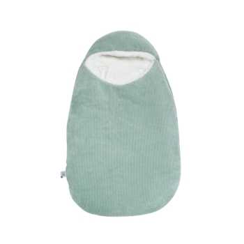 Saco de dormir para bebé verde-sálvia, visto de frente Saco de dormir para bebé verde-sálvia, visto de frente