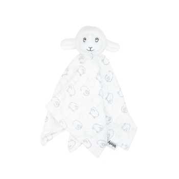 Doudou de ovelha branca da coleção Wooly com padrão de ovelhas em toda a superfície. Doudou de ovelha branca da coleção Wooly com padrão de ovelhas em toda a superfície.