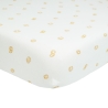 Ecru fitted sheet with leaf patterns