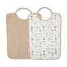 Conjunto de 2 babetes para o infantário, um bege e outro com padrões bege Conjunto de 2 babetes para o infantário, um bege e outro com padrões bege