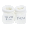 Chaussons naissance avec broderie "tu vas être papa" Chaussons naissance avec broderie "tu vas être papa"