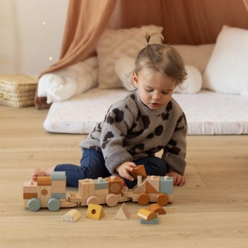 train en bois 26 pièces pour bébé