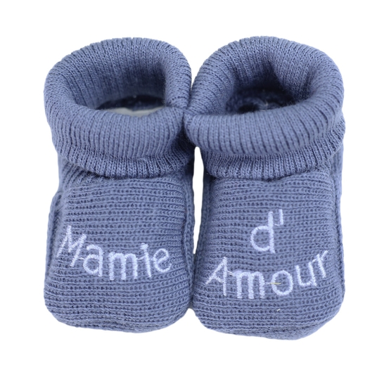 Chaussons naissance brodé -...