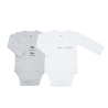 Conjunto de 2 bodies para bebé cinzento e branco mini, maxi Conjunto de 2 bodies para bebé cinzento e branco mini, maxi