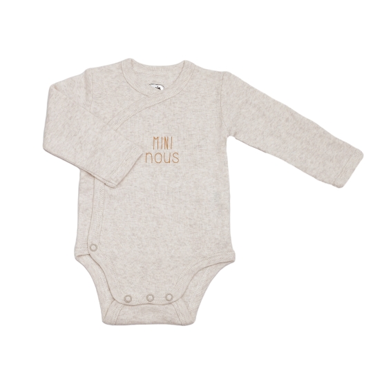 Set di due body color crema con scritta Mini nous
