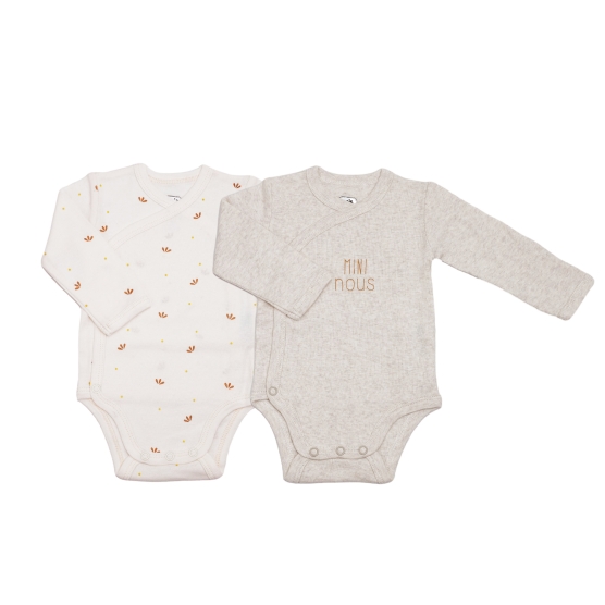 Set of 2 baby bodysuits -...