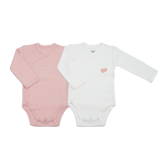 2er-Pack Body weiß und rosa