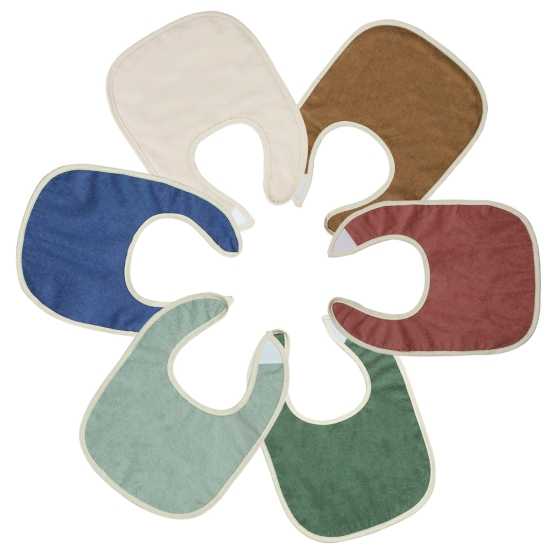 Conjunto de 6 babetes coloridos