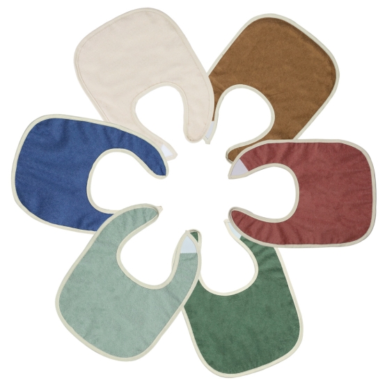 Set of 6 colorful bibs