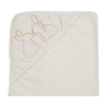 beige badcape met capuchon en borduursel beige badcape met capuchon en borduursel